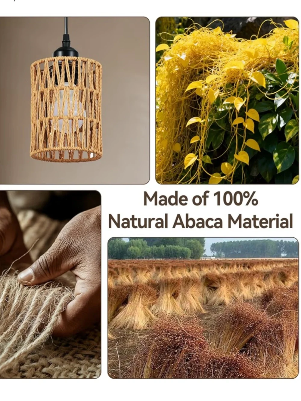 NEW! Hand Woven Rattan Pendant Light 4.7